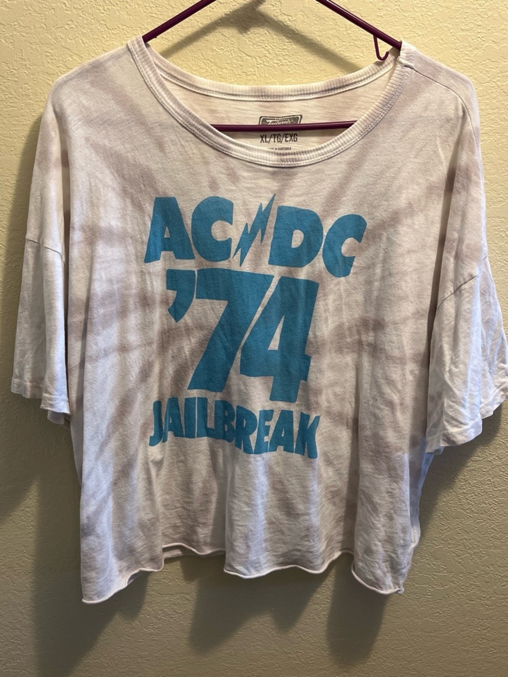 AC/DC White Tee with Blue Graphic - Picture 1 of 3